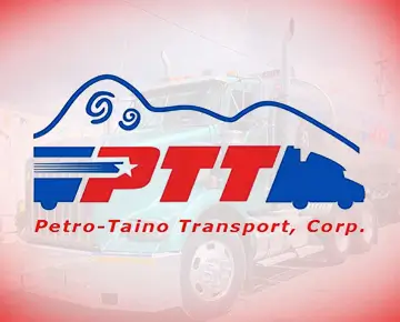 Petro Taino Transport Corp Logo Over Truck Background